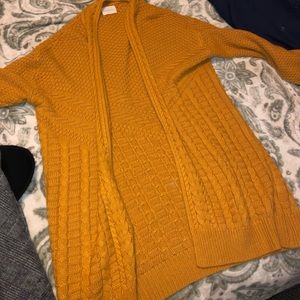 cute orange cardigan